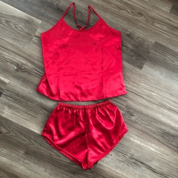 Red shorts and tank top intimates set Size Small - Picture 2 of 7